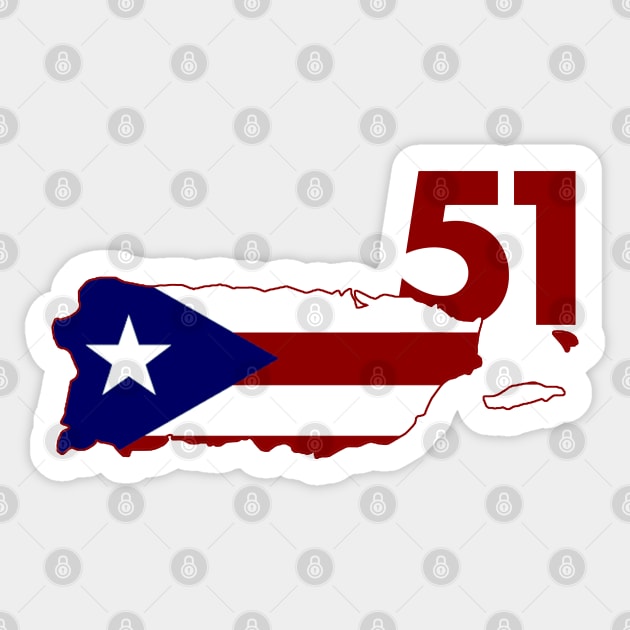 Puerto Rico Should Be 51 Sticker by PopCultureShirts